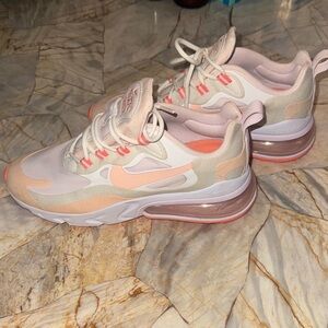 Nike Women's Air Max 270 React - Peach and Cream